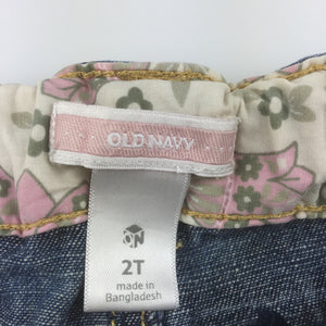 Girls Old Navy, embroidered jeans with adjustable waist, EUC, size 2
