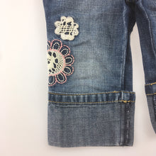 Load image into Gallery viewer, Girls Old Navy, embroidered jeans with adjustable waist, EUC, size 2