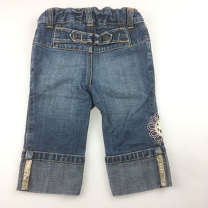Girls Old Navy, embroidered jeans with adjustable waist, EUC, size 2