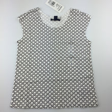 Load image into Gallery viewer, Girls Gap Kids, black and white print cotton top, NEW, size 6-7